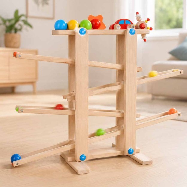 Medinis Montessori kamuoliukų takas XXL