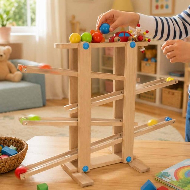 Medinis Montessori kamuoliukų takas XXL