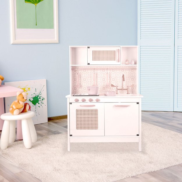 Vaikiška retro MDF medinė virtuvė su BOHO aksesuarais 3