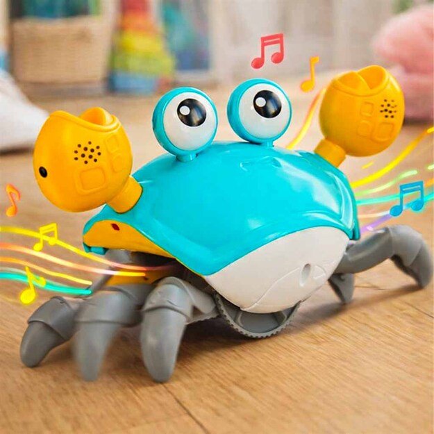 Interaktyvus grojantis, vaikščiojantis krabas žalias