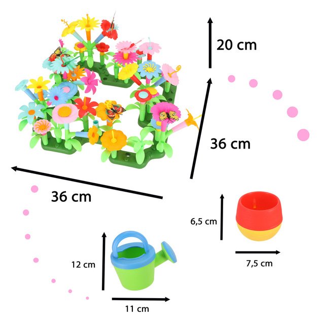 Gėlės kūrybiniai blokai gėlių sodas 175 elementai