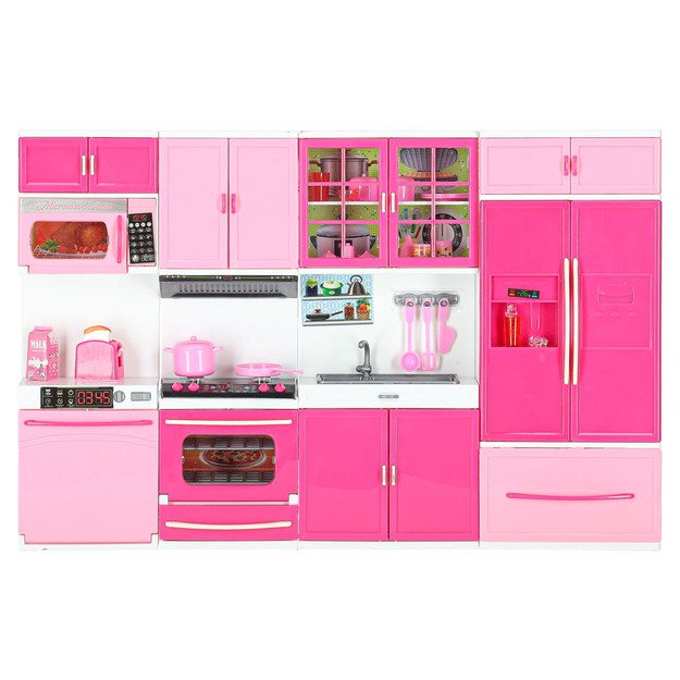 Lėlių baldų virtuvė 4 segmentai LED garsai