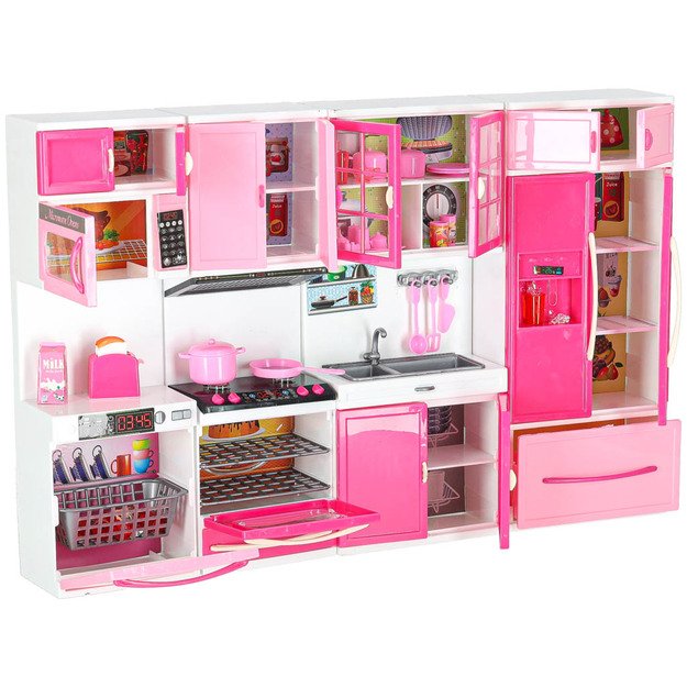 Lėlių baldų virtuvė 4 segmentai LED garsai