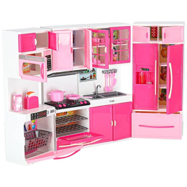 Lėlių baldų virtuvė 4 segmentai LED garsai