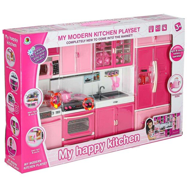 Lėlių baldų virtuvė 4 segmentai LED garsai