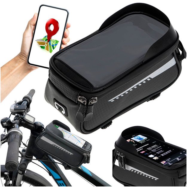 Dviračių krep&scaron;ys pannier vandeniui atsparus telefono laikiklis