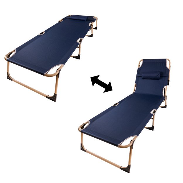 Sulankstoma turistinė lova Kanada reguliuojama sofa 193 cm tamsiai mėlyna