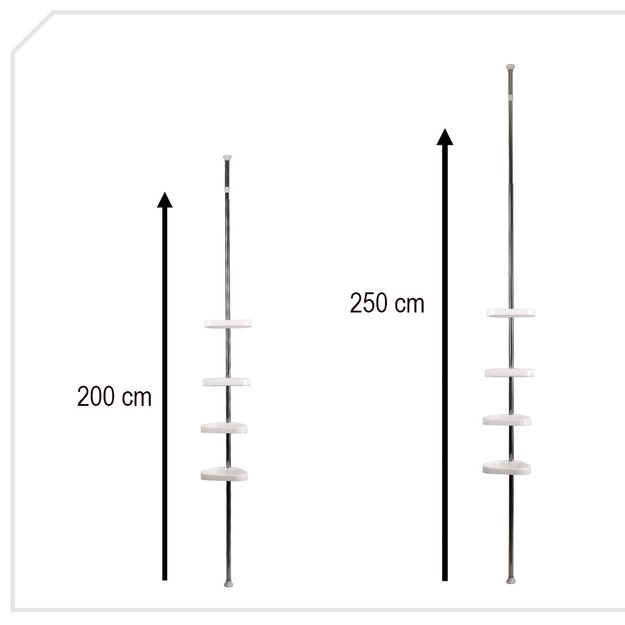 Vonios kambario kampinė lentyna teleskopinė dušo kabina 260cm