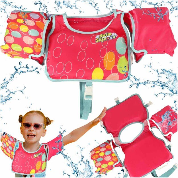 AQUASTAR Rožinė maudymosi liemenė su rankovėmis