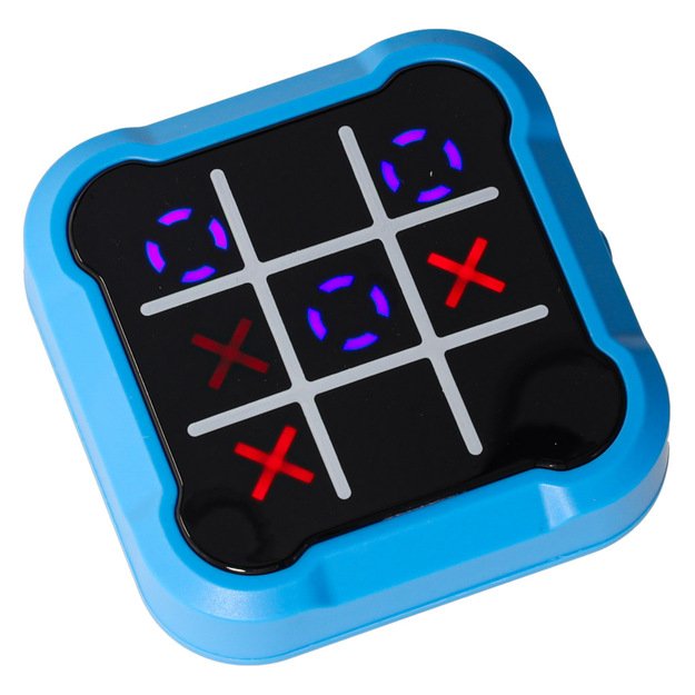 Apskritimas kryžius kryžius elektroninis galvosūkių žaidimas tic tac toe nešiojamoji konsolė mėlyna 4