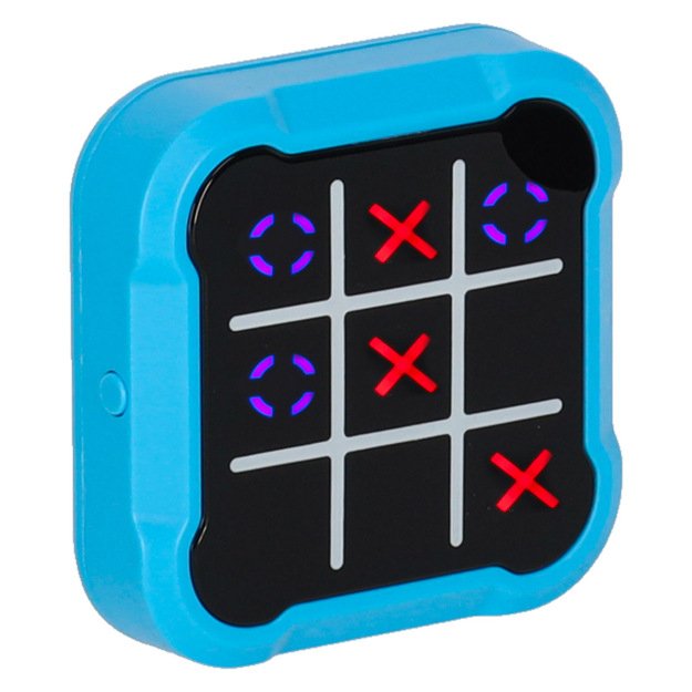 Apskritimas kryžius kryžius elektroninis galvosūkių žaidimas tic tac toe nešiojamoji konsolė mėlyna 1