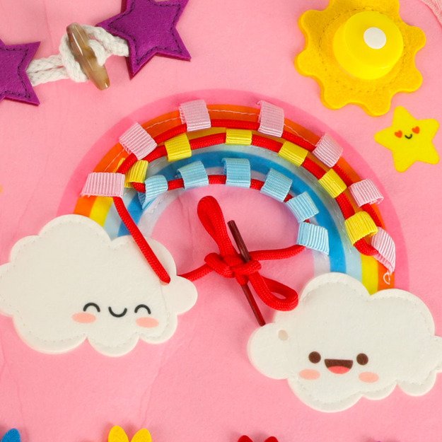Sensory sensory montessori manipuliatorių lentos kuprinės dėklas rožinis 16