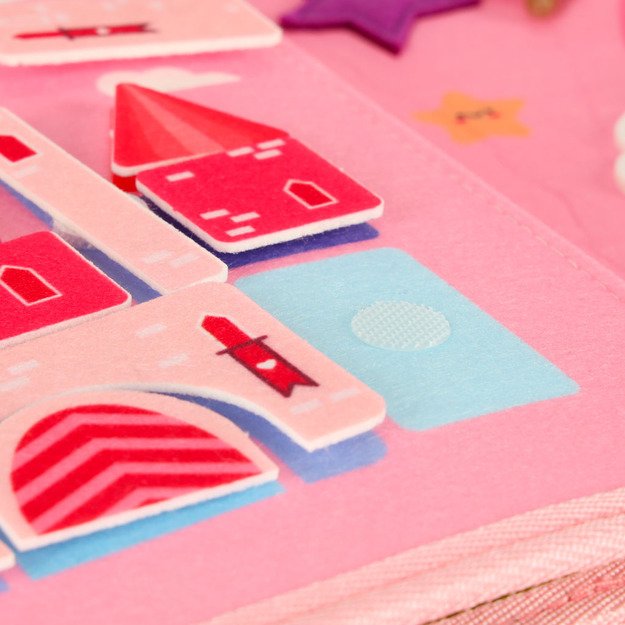 Sensory sensory montessori manipuliatorių lentos kuprinės dėklas rožinis 20