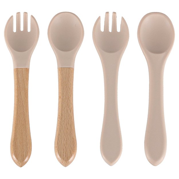 Silikoniniai kūdikių indai kūdikis krabas 9 vienetų rinkinys smėlio spalvos