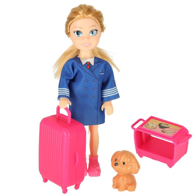 Sulankstomos lėlės lėktuvo stiuardesės reikmenys