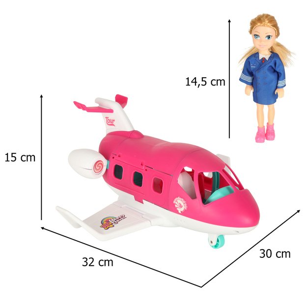 Sulankstomos lėlės lėktuvo stiuardesės reikmenys