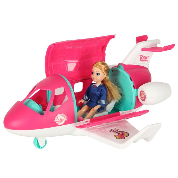 Sulankstomos lėlės lėktuvo stiuardesės reikmenys