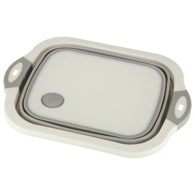 Silikoninis sulankstomas dubuo su nutekamuoju vandeniu pjaustymo lenta kelioninis kriauklės nusausintuvas