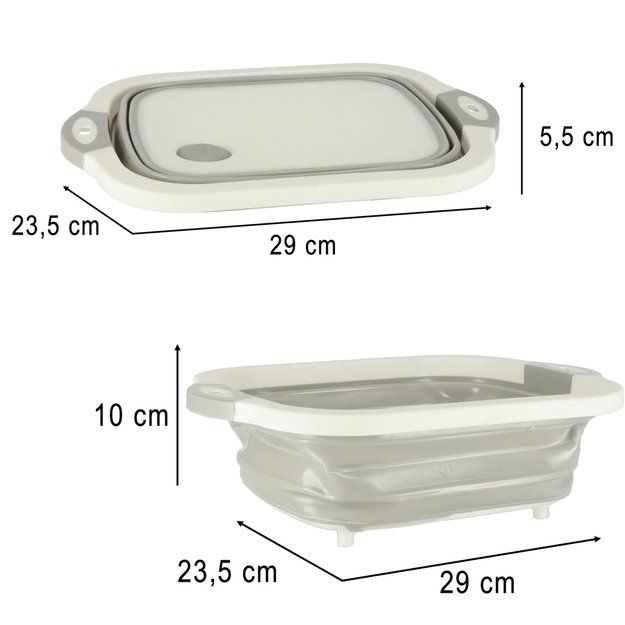 Silikoninis sulankstomas dubuo su nutekamuoju vandeniu pjaustymo lenta kelioninis kriauklės nusausintuvas