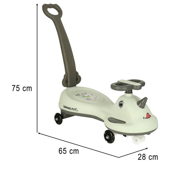 LED Swing FIX S1 gravitacinis paspirtukas su rankena pilkos spalvos, maks. 65 kg