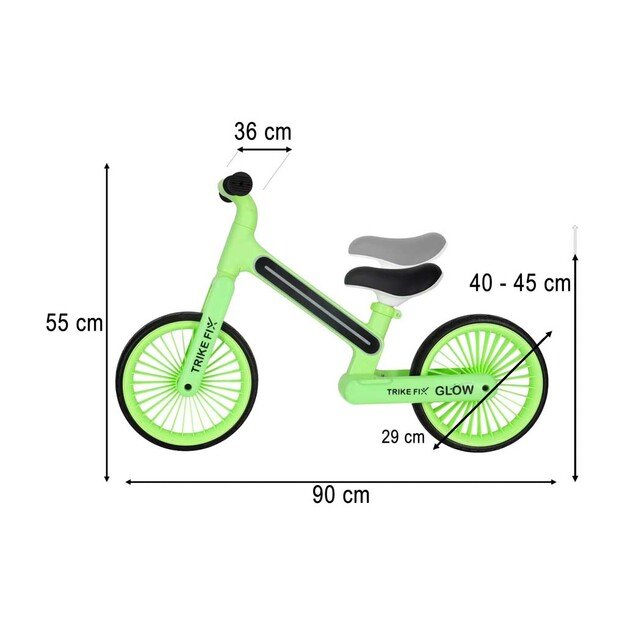 Trike Fix Glow LED neoninės žalios spalvos krosinis dviratis