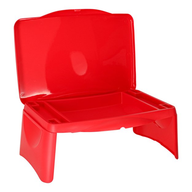 Vaiki&scaron;kas automobilinis staliukas su daiktadėže raudonas