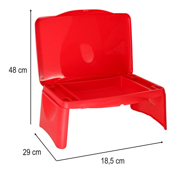 Vaiki&scaron;kas automobilinis staliukas su daiktadėže raudonas