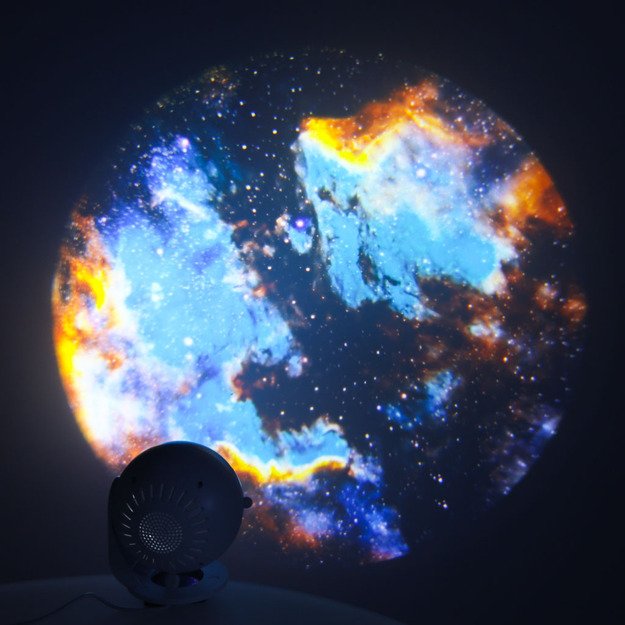 Dangaus žvaigždžių projektorius LED naktinė &scaron;viesa USB planetariumas planetos 12 diskų 360&deg; laikmatis