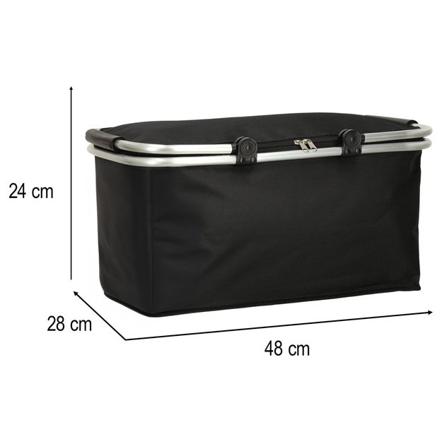 Termoizoliacinis sulankstomas i&scaron;kylų krep&scaron;ys juodas