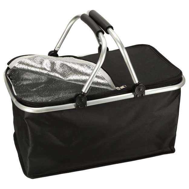 Termoizoliacinis sulankstomas i&scaron;kylų krep&scaron;ys juodas