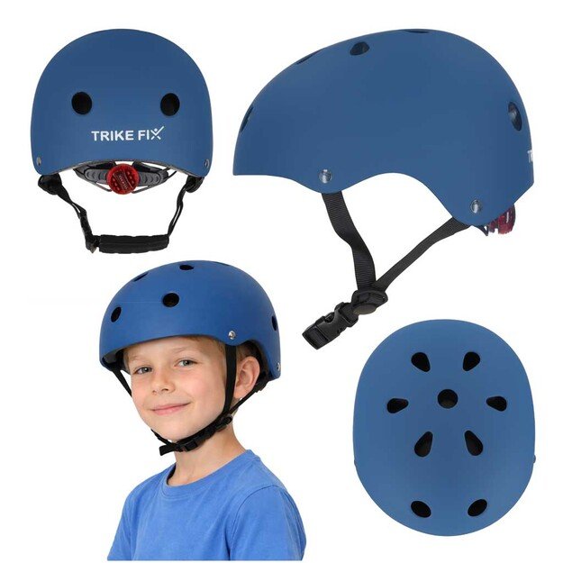 Trike Fix vaiki&scaron;kas dviratininko &scaron;almas reguliuojamas LED S 48-54cm tamsiai mėlynas