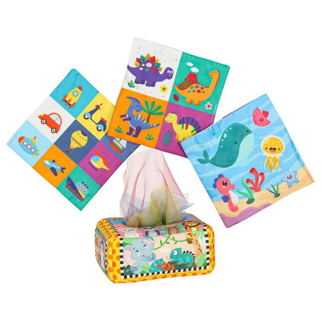 Sorteris audinių dėžutė jutiminis montessori pliu&scaron;iniai skaičiai raidės