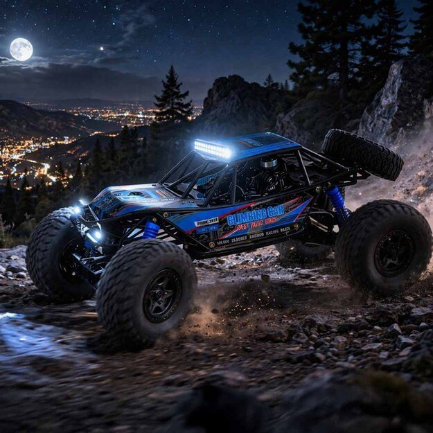 RC vik&scaron;rinis laipiojimo automobilis 1:10 4WD 48cm mėlynos spalvos