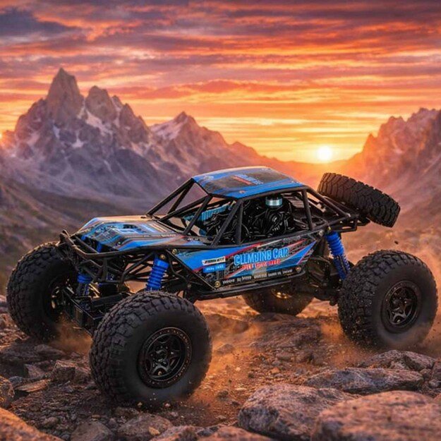 RC vik&scaron;rinis laipiojimo automobilis 1:10 4WD 48cm mėlynos spalvos