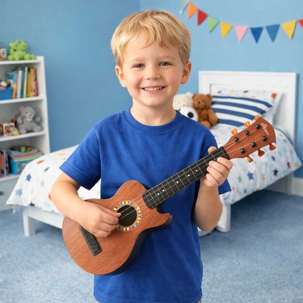 Klasikinė gitara vaikams medinė 6 stygų 18 colių 46,5 cm