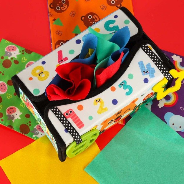 Sorteris sensorinių servetėlių dėžutė montessori kilimėlis 2in1