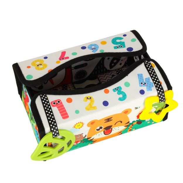 Sorteris sensorinių servetėlių dėžutė montessori kilimėlis 2in1