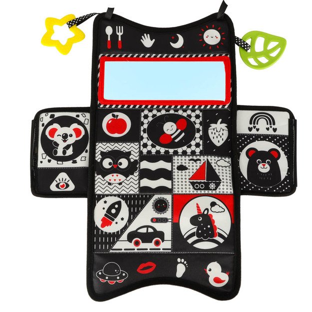 Sorteris sensorinių servetėlių dėžutė montessori kilimėlis 2in1