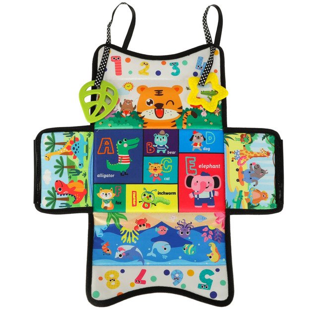 Sorteris sensorinių servetėlių dėžutė montessori kilimėlis 2in1