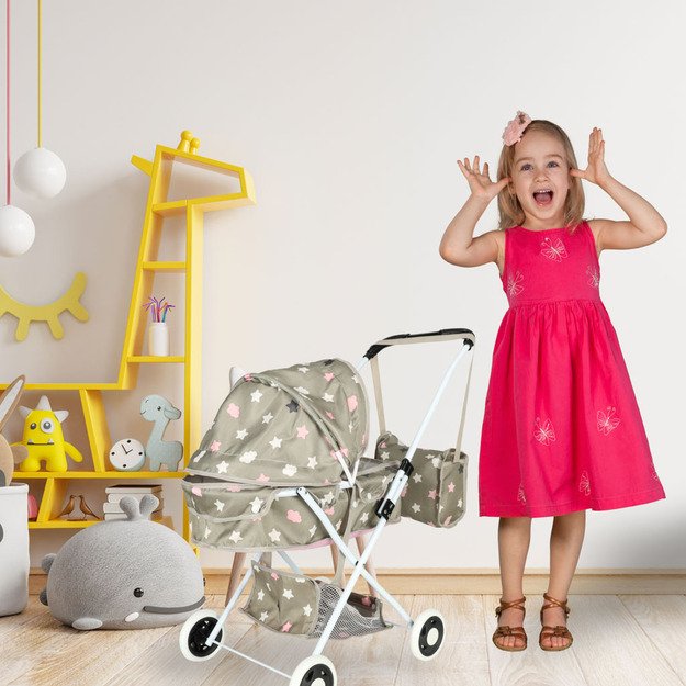 Lėlių vežimėlis gondola gili + krep&scaron;ys žvaigždės