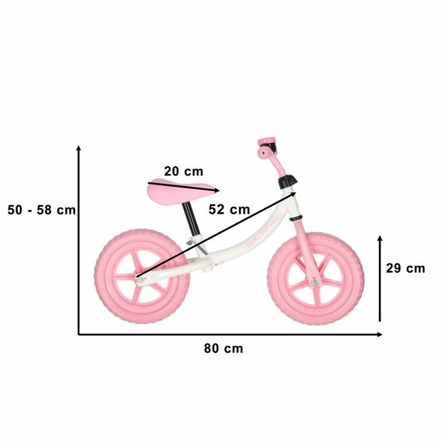 Trike Fix Balance krosinis dviratis su varpeliu rožinės spalvos