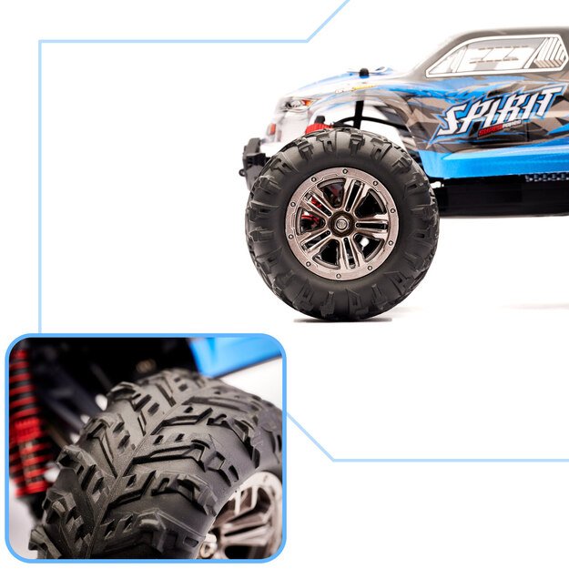 RC automobilis Q901 bešepetėlinis 1:16 2.4G 4CH 52km/h mėlynas