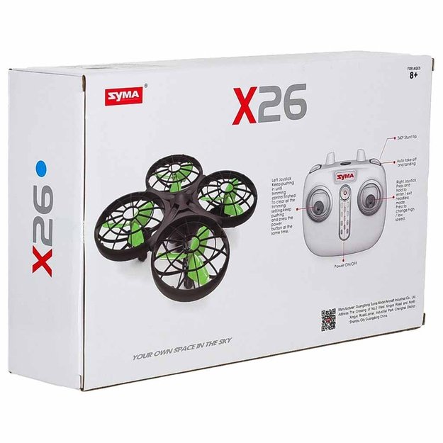  Syma X26  kliūčių vengimo RC dronas 2.4Ghz be galvos