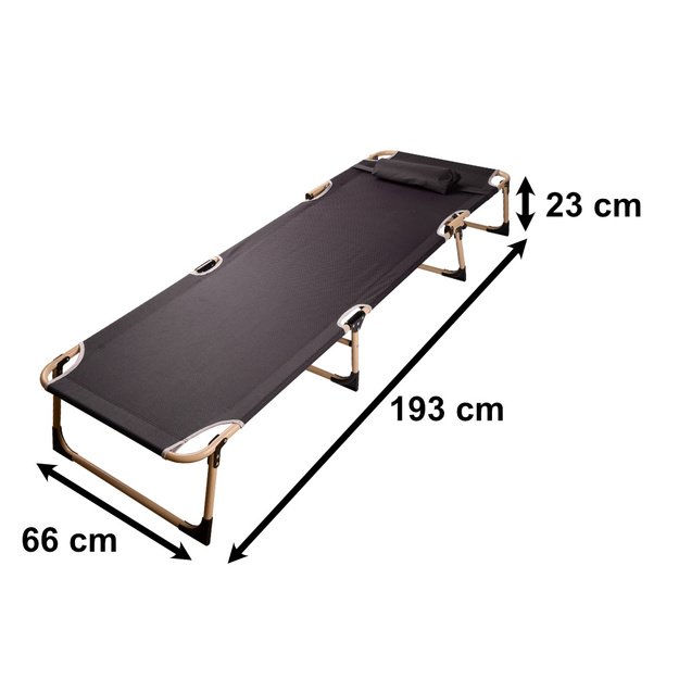Sulankstoma kelioninė lauko lova canada recliner reguliuojama 193 cm pilka