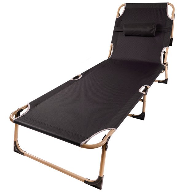 Sulankstoma kelioninė lauko lova canada recliner reguliuojama 193 cm pilka