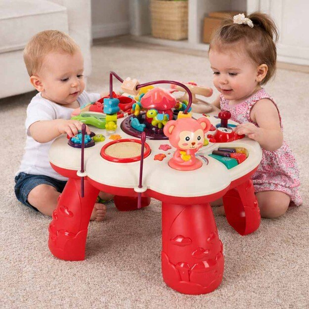 Edukacinis pianino rū&scaron;iuoklis telefono būgnų stalas su garsu rožinis Bibi-inn