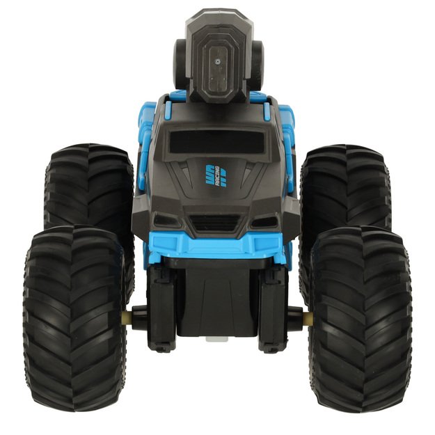 RC amfibija vandeniui atsparus automobilis, valdomas rankų gestais + 2 nuotolinio valdymo pulteliai mėlynos spalvos