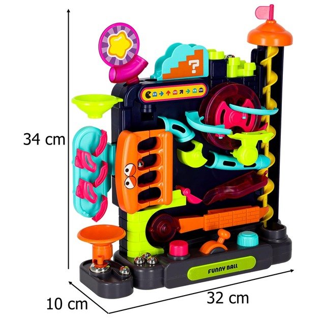 Kamuoliukų kliūčių ruožo arkadinis žaidimas, skirtas kamuoliukams