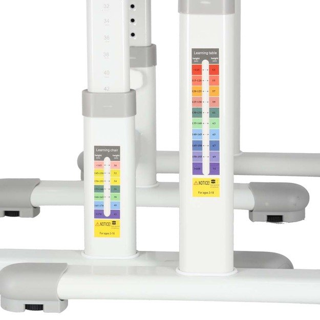 Vaiki&scaron;kas ra&scaron;omasis stalas su stalčiumi, kėdė, lempa, pilka