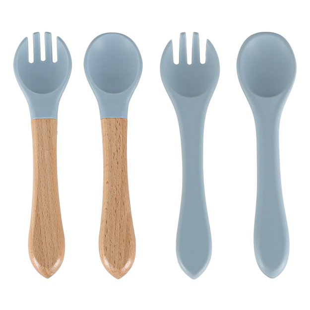 Silikoniniai kūdikių indai kūdikis krabas 9 dalių rinkinys mėlynos spalvos